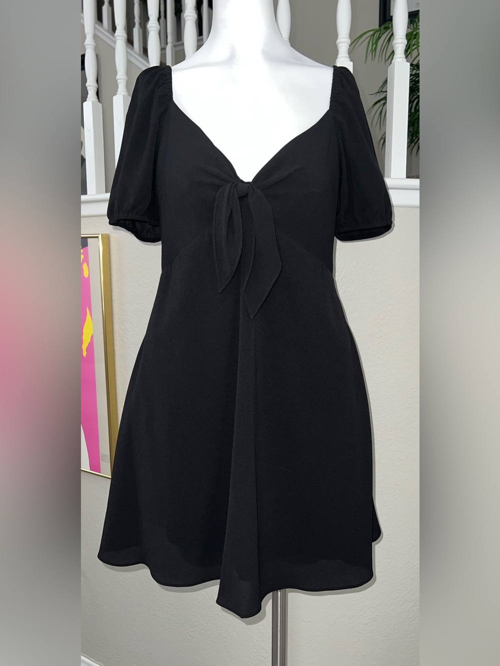 Gianni Bini Women's Black Tie-Front Mini Dress
